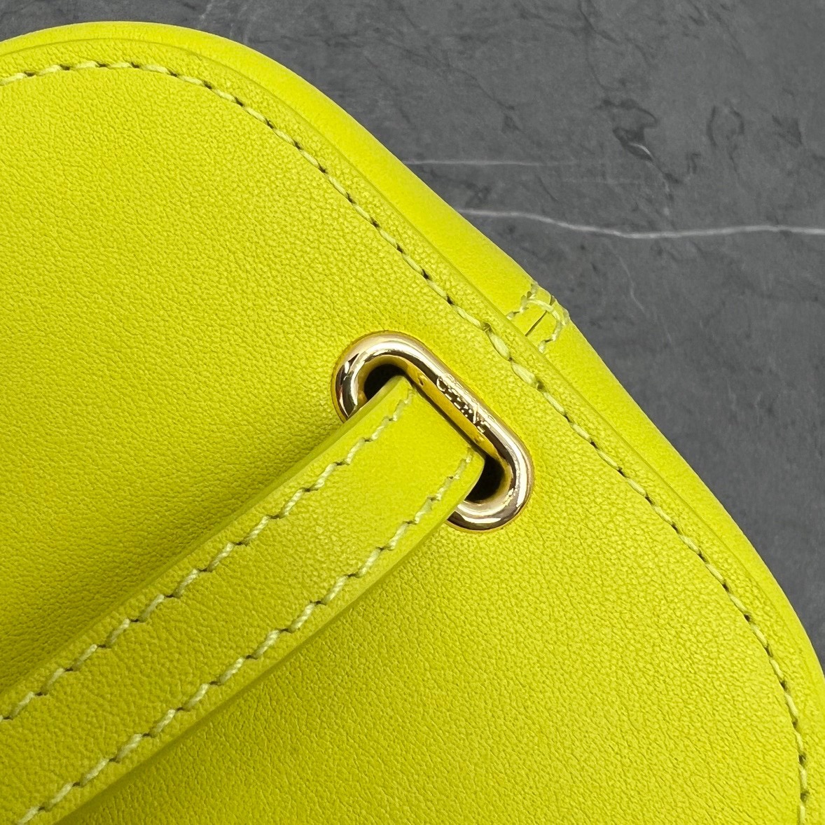 Celine Box Triomphe Shoulder Bag In Smooth Calfskin Lemon Yellow 199263